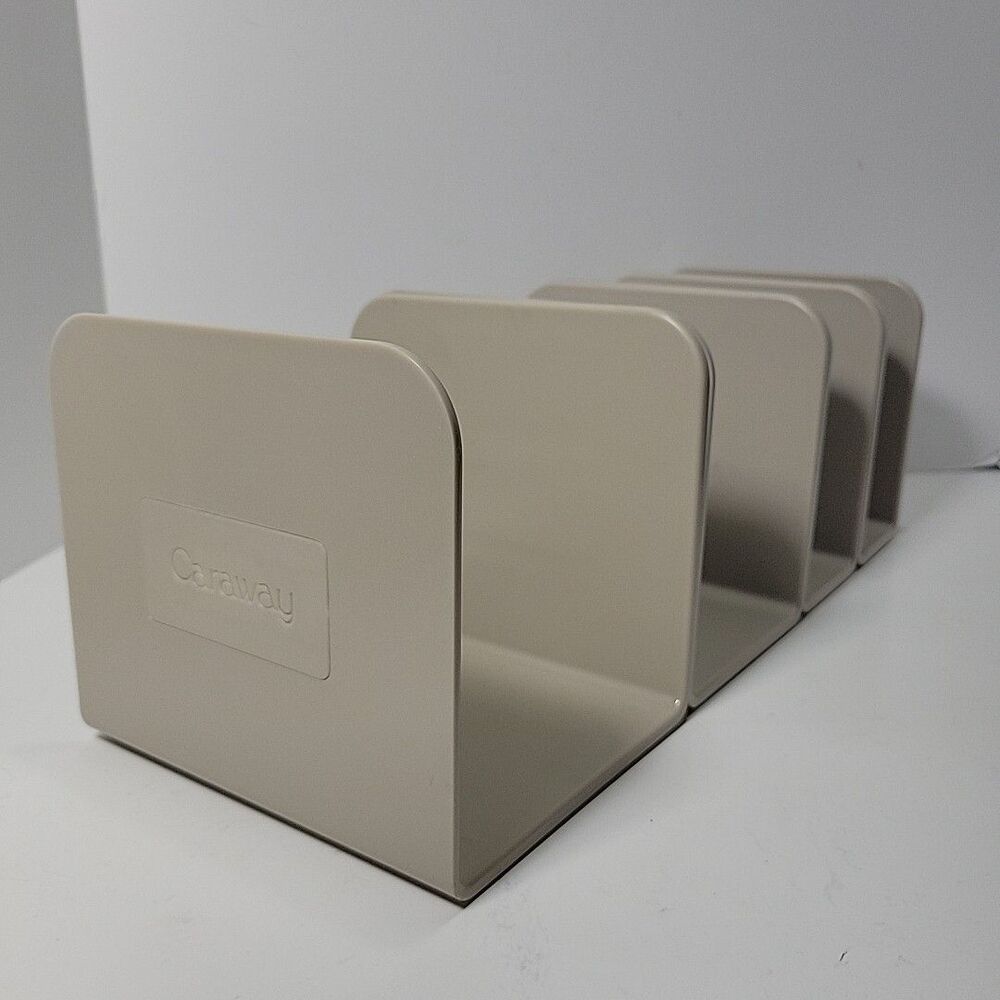 Set 4 Caraway Magnetic Pot Pan Lid Holder Organizer Storage Dividers Beige